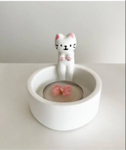 Mutlu Mumlar Üşüyen Kedicik Tealight Mumluk
