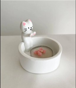 Mutlu Mumlar Üşüyen Kedicik Tealight Mumluk