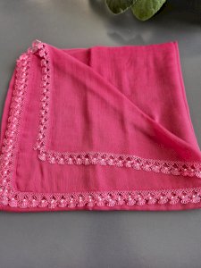 Fuşya iğne oyası yazma 